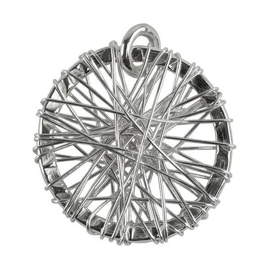 Sterling Silver Pendant - Dream Catcher - 18mm Pkg/1