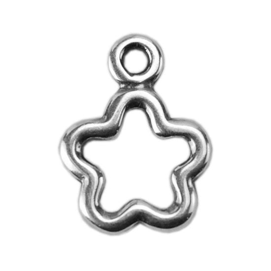 Silver Plate Charm - Open Flower Pkg/1