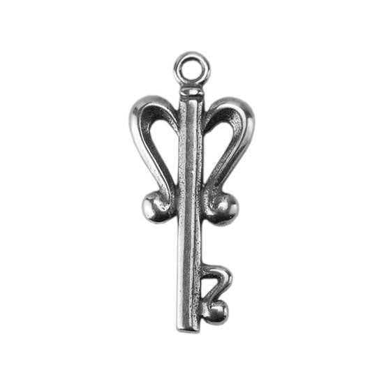 Silver Plate Charm - Key Large Pkg/1