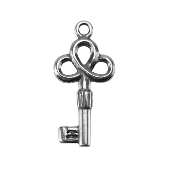 Silver Plate Charm - Key Medium Pkg/1