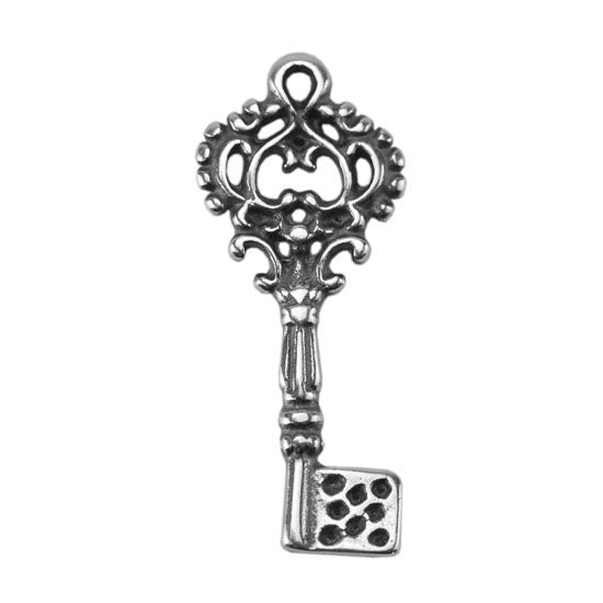 Silver Plate Charm - Key Small Pkg/1