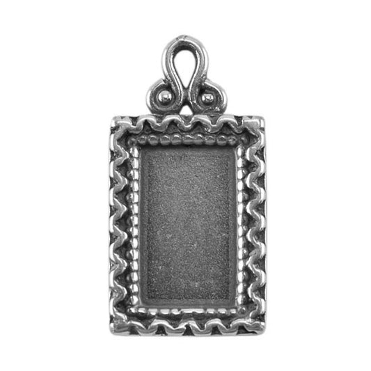 Silver Plate Pendant - Fancy Frame Pkg/1