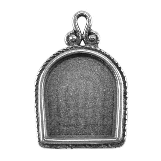 Silver Plate Pendant - Simple Frame Pkg/1