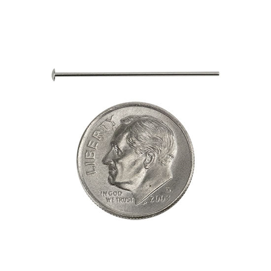 Sterling Silver Head Pin with 2mm Pad with dime