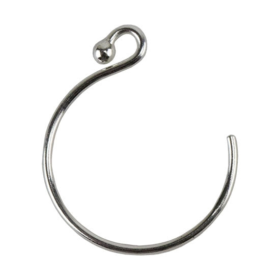 Sterling Silver Earwires - Semi Circle 14mm w/1.5mm Bead - Pkg/4