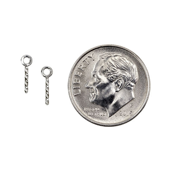 Sterling Silver Screw Eye - 2.75mm x 9mm - Pkg/2