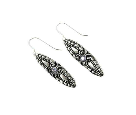 silver Ready Mold - Carved Marquise earrings