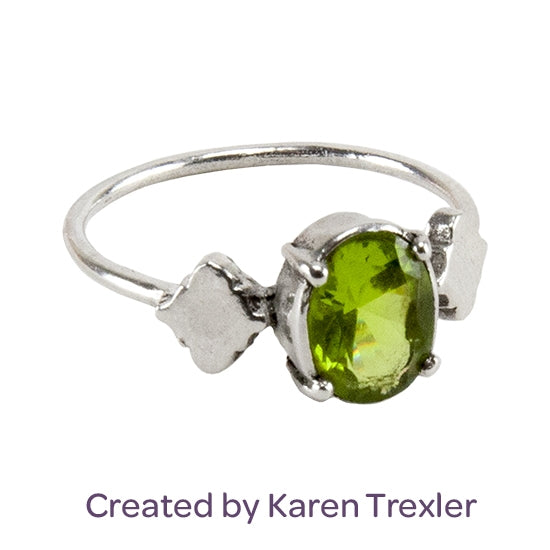 Finishing Touches Mold - Arabesque silver ring with green cz created by Karen Trexler