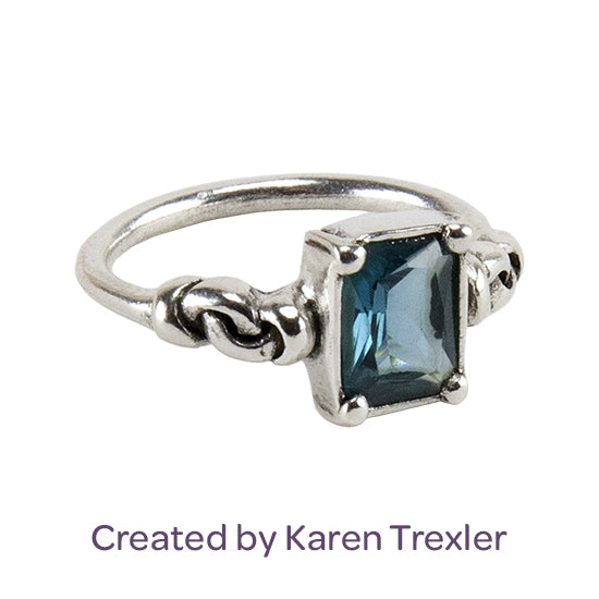 Finishing Touches Mold - Arch silver ring with blue cz created by Karen Trexler