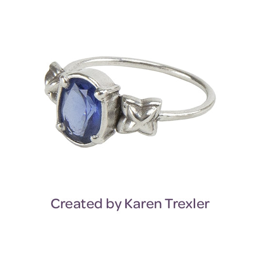 Finishing Touches Mold - Guardians Star silver ring with blue cz by Karen Trexler