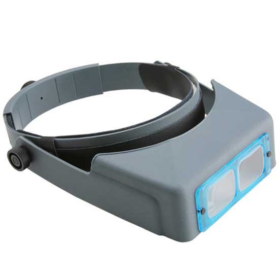 Optivisor 2X Use to magnify work. Precision ground optics provide 2 times magnification at 10 inches. Optivisor is a precision binocular headband magnifier that provides unrestricted efficiency while reducing eye strain, leaves both hands free, and allows three dimensional vision.