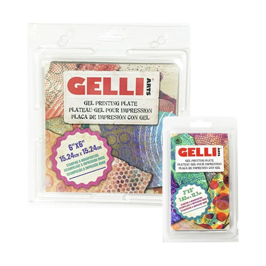 Gelli Arts® - Gel Printing Plates Flexible and easy to use, Gelli Arts Gel Printing Plates look and feel like a gelatin monoprinting plate, yet they're durable, reusable, and can be stored at room temperature.