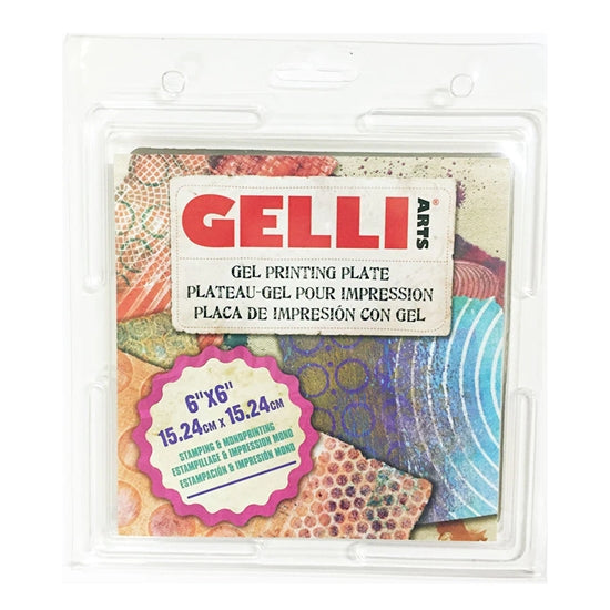 6"x6" Gelli Arts® - Gel Printing Plate Flexible and easy to use, Gelli Arts Gel Printing Plates look and feel like a gelatin monoprinting plate, yet they're durable, reusable, and can be stored at room temperature.