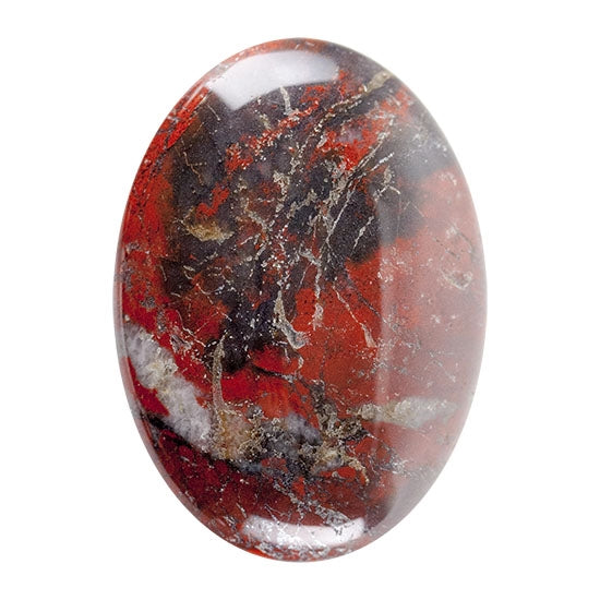 Poppy Jasper Gemstone - Cabochon Oval 22mm x 30mm Pkg/1