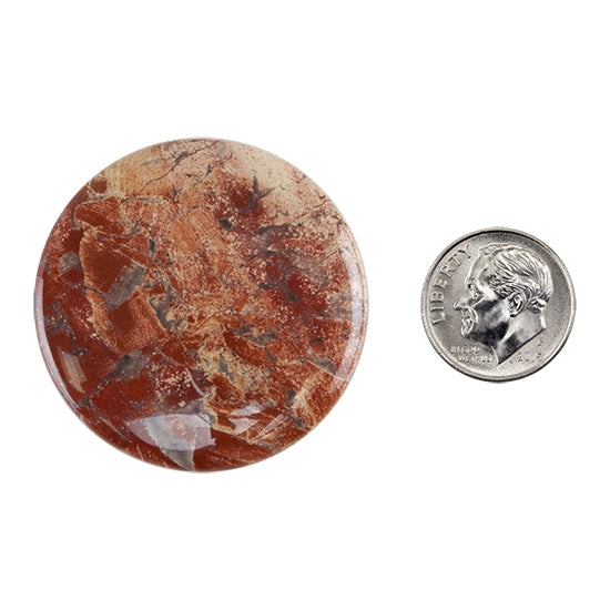 Brecciated Jasper Gemstone - Cabochon Round 40mm - Pkg/1