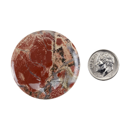 Brecciated Jasper Gemstone - Cabochon Round 40mm - Pkg/1