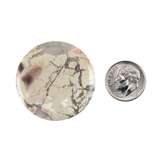 Brecciated Jasper Gemstone - Cabochon Round 35mm - Pkg/1