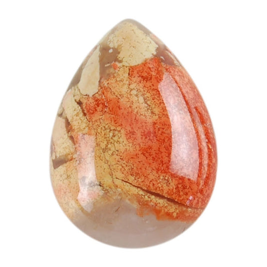 Brecciated Jasper Gemstone - Cabochon Pear 13mm x 18mm