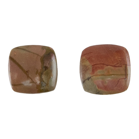 Red Creek Jasper - Cabochon Cushion 11mm - Matched Pair