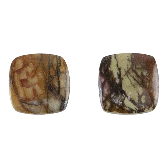 Red Creek Jasper - Cabochon Cushion 11mm - Matched Pair