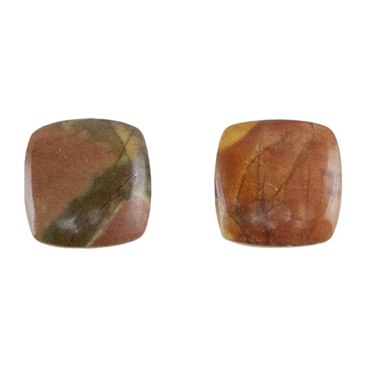 Red Creek Jasper - Cabochon Cushion 11mm - Matched Pair