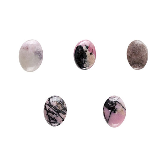 varieties of Rhodonite Gemstone - Oval Cabochon 6mm x 8mm