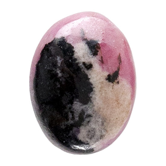 Rhodonite Gemstone - Oval Cabochon 6mm x 8mm - Pkg/1