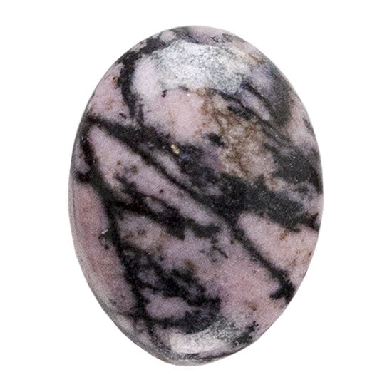 Rhodonite Gemstone - Oval Cabochon 6mm x 8mm - Pkg/1