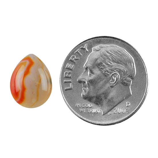 Carnelian Gemstone - Cabochon Pear 8mm x 10mm Pkg/1