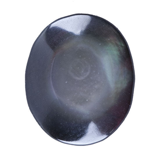 Black Lip Shell Gemstone - Cabochon Oval 10mm X 12mm