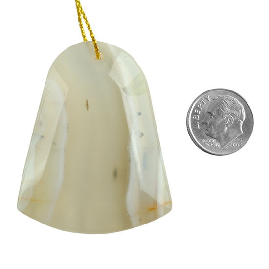 Moon Agate Gemstone - Bell Pendant 39mm x 49mm Pkg/1