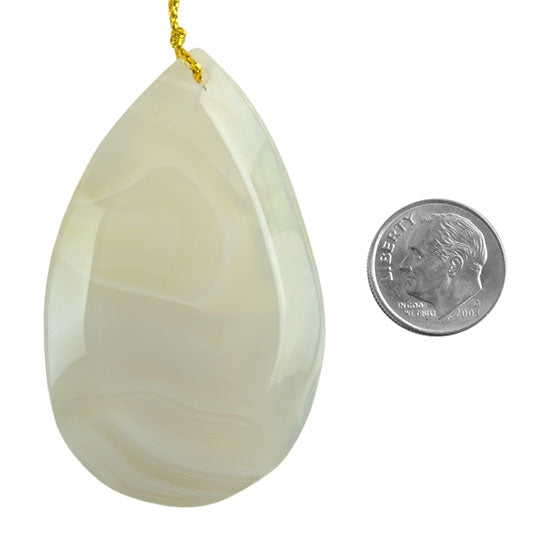 Moon Agate Gemstone - Pear Pendant 35mm x 57mm Pkg/1