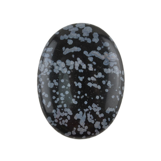 Obsidian Snowflake Gemstone - Cabochon Oval 30mm x 40mm - Pkg/1