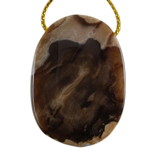 Peanut Wood Gemstone - Pendant Oval 28mm x 39mm Pkg/1