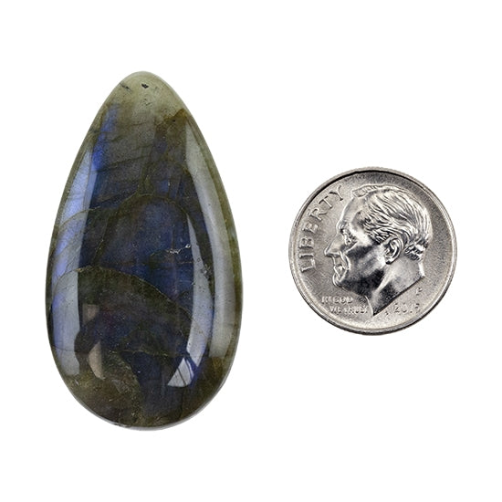 Labradorite Gemstone - Teardrop Cabochon 22mm x 40mm - Pkg/1