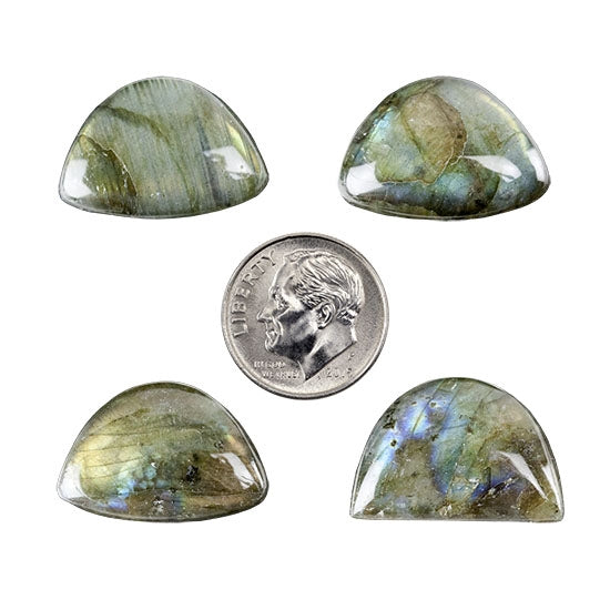 Labradorite Gemstone - Cabochon Half Circle 15mm x 22mm Pkg/1