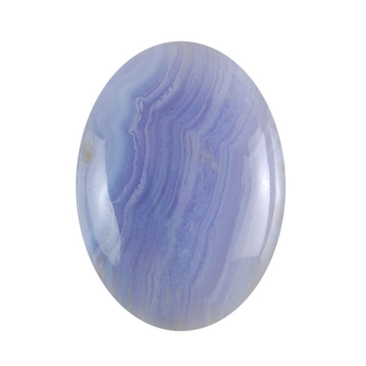 Blue Lace Agate Gemstone - Cabochon Oval 30mm X 40mm 