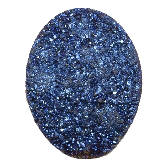 Brazilian Blue Druzy Gemstone Cabochon - Oval - Pkg/1