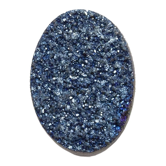 Brazilian Blue Druzy Gemstone Cabochon - Oval - Pkg/1