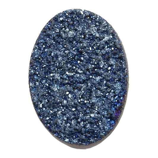 Brazilian Blue Druzy Gemstone Cabochon - Oval - Pkg/1