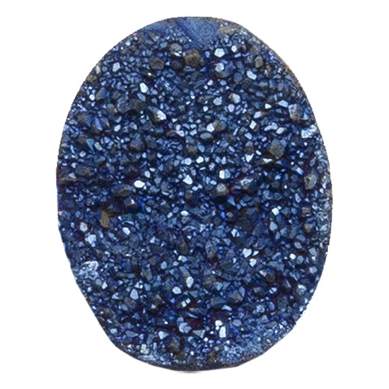 Brazilian Blue Druzy Gemstone Cabochon - Oval - Pkg/1