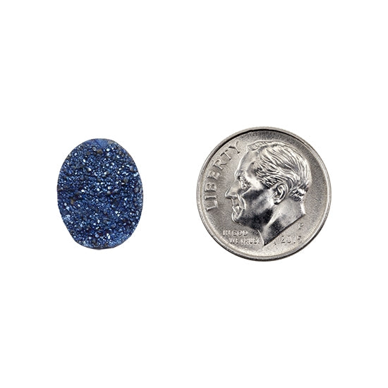 Brazilian Blue Druzy Gemstone Cabochon - Oval - Pkg/1