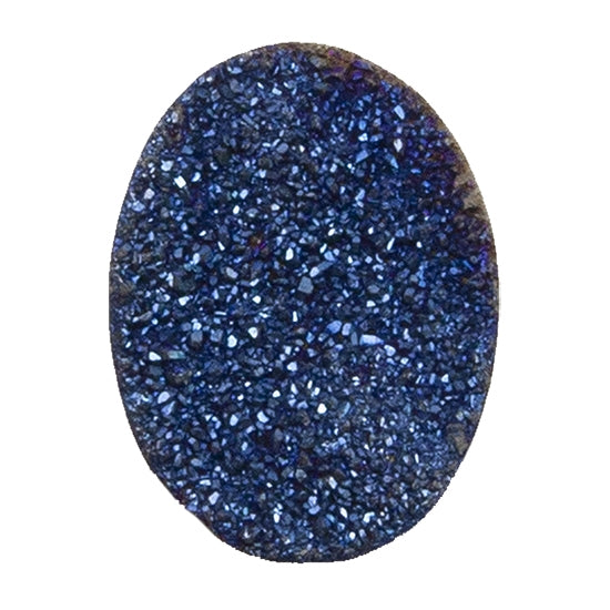 Brazilian Blue Druzy Gemstone Cabochon - Oval - Pkg/1