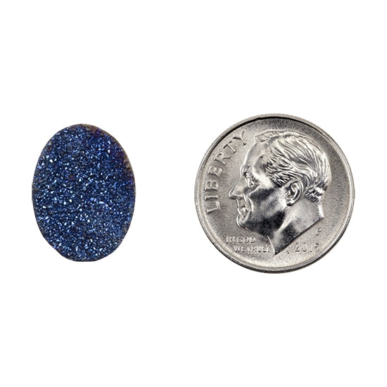 Brazilian Blue Druzy Gemstone Cabochon - Oval - Pkg/1