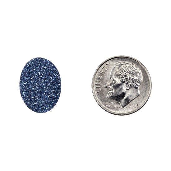 Brazilian Blue Druzy Gemstone Cabochon - Oval - Pkg/1