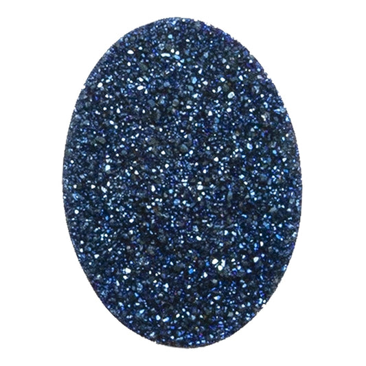 Brazilian Blue Druzy Gemstone Cabochon - Oval - Pkg/1