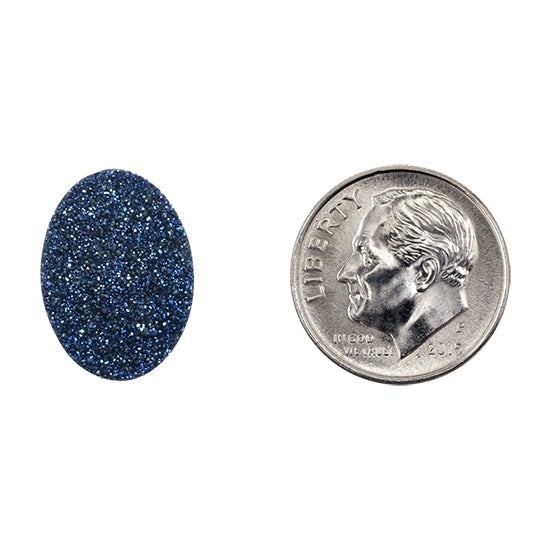 Brazilian Blue Druzy Gemstone Cabochon - Oval - Pkg/1