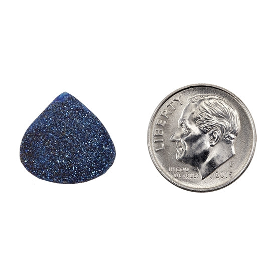 Brazilian Blue Druzy Gemstone Cabochon - Teardrop - Pkg/1