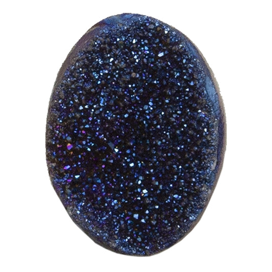 Brazilian Blue Druzy Gemstone Cabochon - Oval - Pkg/1