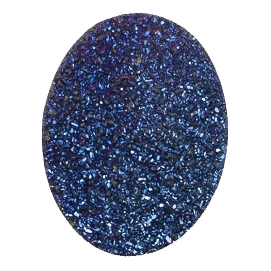 Brazilian Blue Druzy Gemstone Cabochon - Oval - Pkg/1